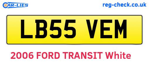 LB55VEM are the vehicle registration plates.