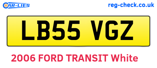 LB55VGZ are the vehicle registration plates.