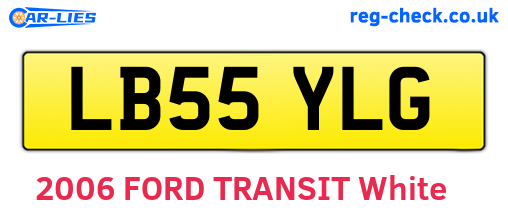 LB55YLG are the vehicle registration plates.