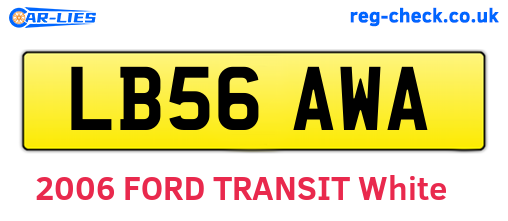 LB56AWA are the vehicle registration plates.