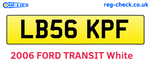 LB56KPF are the vehicle registration plates.