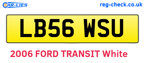 LB56WSU are the vehicle registration plates.