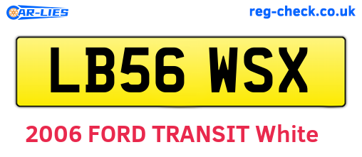 LB56WSX are the vehicle registration plates.