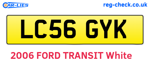 LC56GYK are the vehicle registration plates.