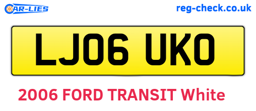 LJ06UKO are the vehicle registration plates.