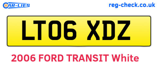LT06XDZ are the vehicle registration plates.