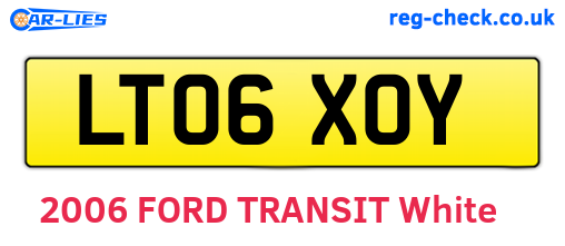 LT06XOY are the vehicle registration plates.