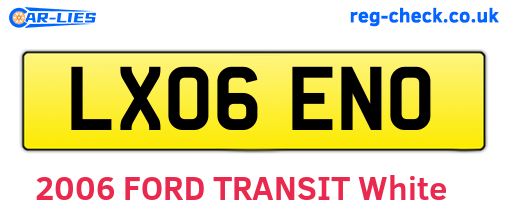 LX06ENO are the vehicle registration plates.
