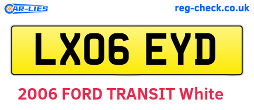 LX06EYD are the vehicle registration plates.