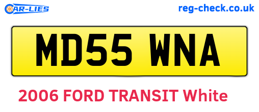 MD55WNA are the vehicle registration plates.