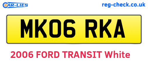 MK06RKA are the vehicle registration plates.