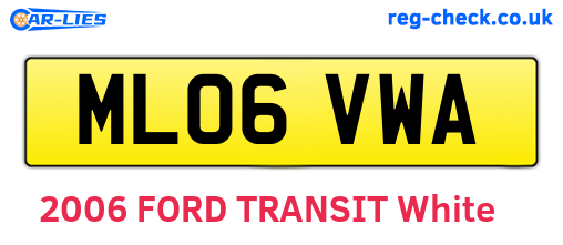 ML06VWA are the vehicle registration plates.