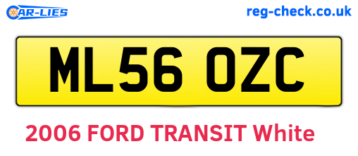 ML56OZC are the vehicle registration plates.