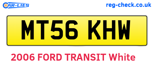 MT56KHW are the vehicle registration plates.
