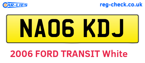 NA06KDJ are the vehicle registration plates.