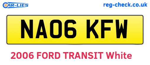 NA06KFW are the vehicle registration plates.