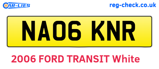 NA06KNR are the vehicle registration plates.