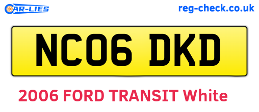 NC06DKD are the vehicle registration plates.