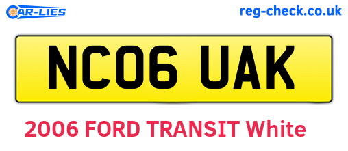 NC06UAK are the vehicle registration plates.