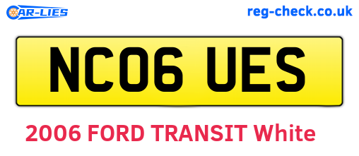 NC06UES are the vehicle registration plates.