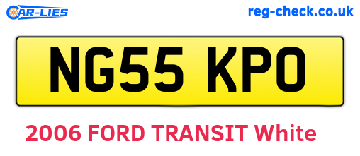 NG55KPO are the vehicle registration plates.