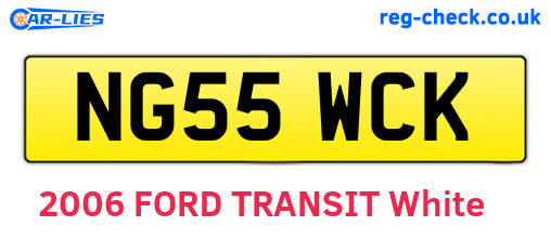 NG55WCK are the vehicle registration plates.