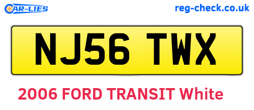 NJ56TWX are the vehicle registration plates.