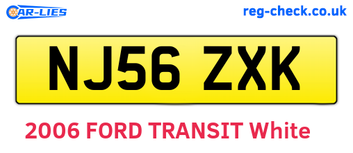 NJ56ZXK are the vehicle registration plates.