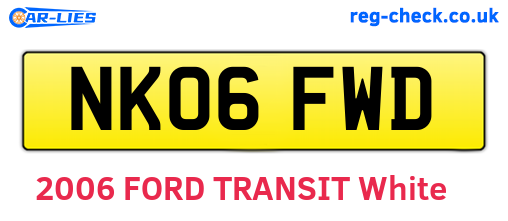 NK06FWD are the vehicle registration plates.