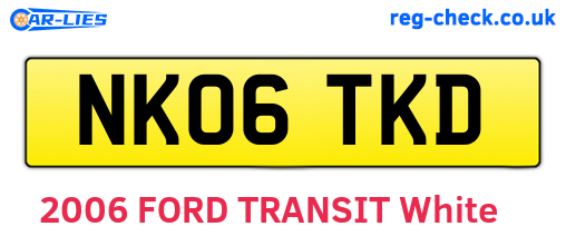 NK06TKD are the vehicle registration plates.
