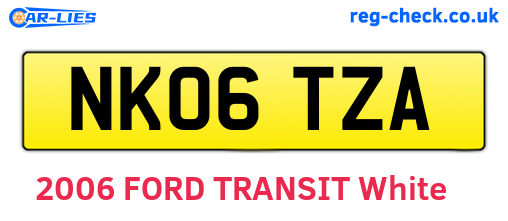 NK06TZA are the vehicle registration plates.