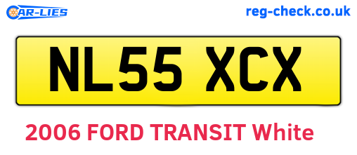 NL55XCX are the vehicle registration plates.
