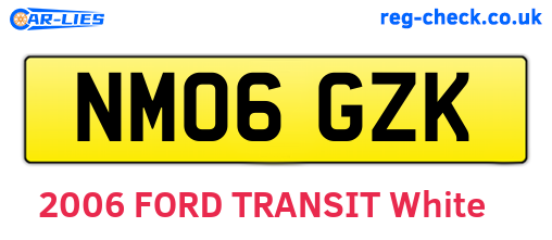 NM06GZK are the vehicle registration plates.