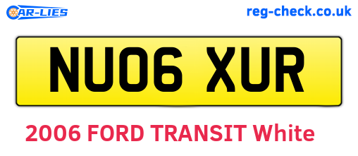 NU06XUR are the vehicle registration plates.