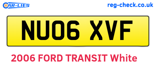 NU06XVF are the vehicle registration plates.