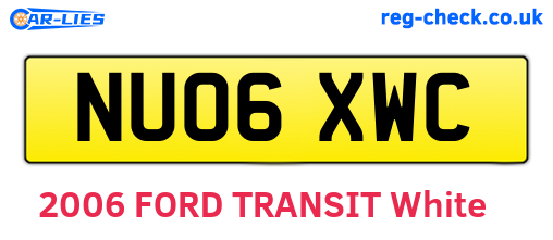 NU06XWC are the vehicle registration plates.