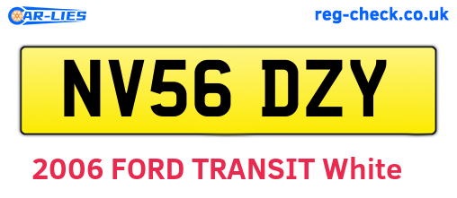 NV56DZY are the vehicle registration plates.
