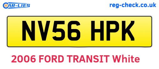 NV56HPK are the vehicle registration plates.