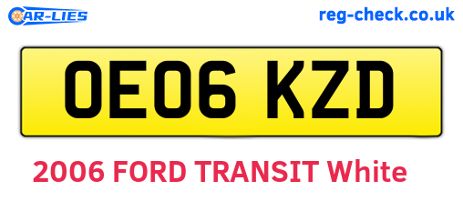 OE06KZD are the vehicle registration plates.