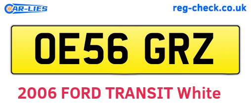 OE56GRZ are the vehicle registration plates.