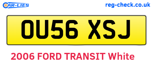 OU56XSJ are the vehicle registration plates.