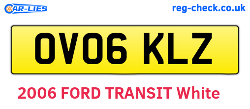 OV06KLZ are the vehicle registration plates.
