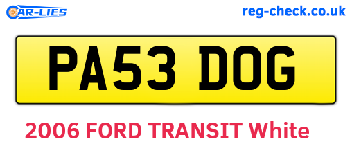 PA53DOG are the vehicle registration plates.