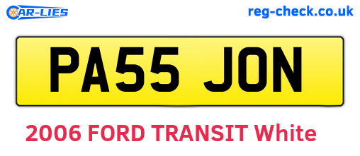 PA55JON are the vehicle registration plates.
