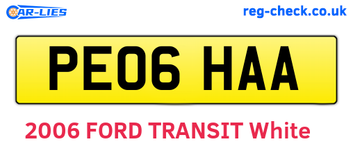 PE06HAA are the vehicle registration plates.