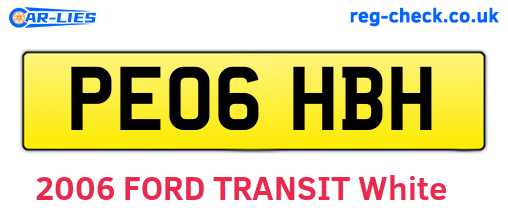 PE06HBH are the vehicle registration plates.
