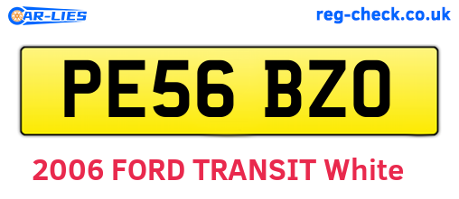 PE56BZO are the vehicle registration plates.