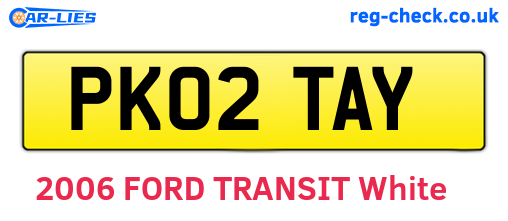 PK02TAY are the vehicle registration plates.