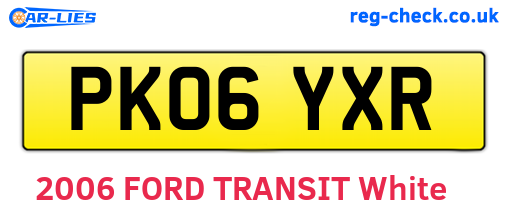 PK06YXR are the vehicle registration plates.