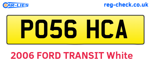 PO56HCA are the vehicle registration plates.